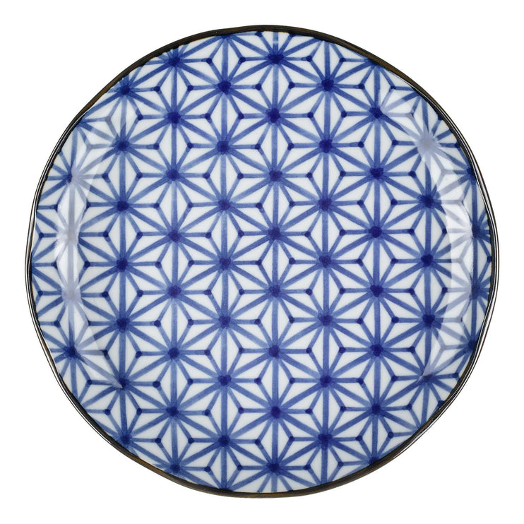 Teller Onuma, Weiß & Blau, 100% Keramik