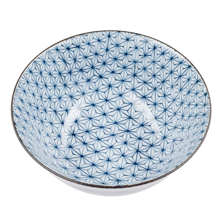 Schale Onuma, Weiß & Blau, 100% Keramik | URBANARA Teller & Schüsseln
