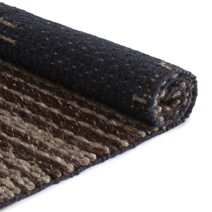 Teppich Romo, Hellbraun & Braun, 50% Wolle & 50% Baumwolle | URBANARA Wollteppiche