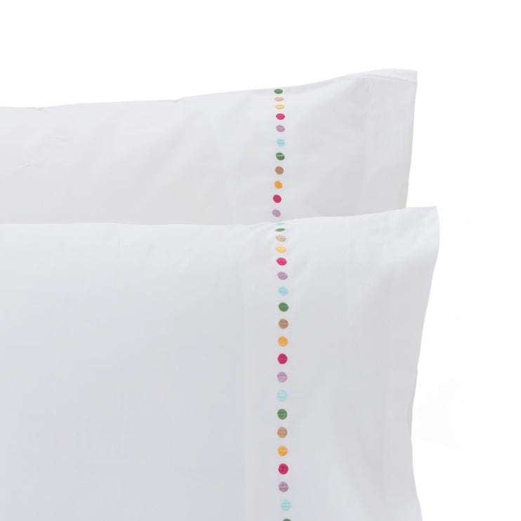 Bettdeckenbezug Mahina, Weiß & Mehrfarbig, 100% Baumwolle | URBANARA Satin-Bettwäsche