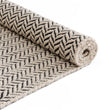 Teppich Kolvra, Schwarz & Weiß, 100% Schurwolle | Hochwertige Wohnaccessoires