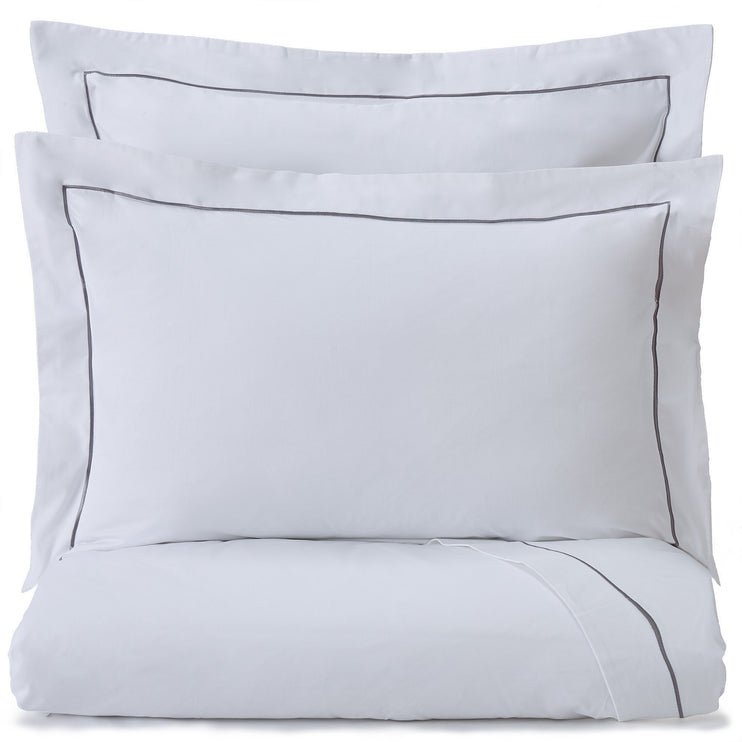 Bettdeckenbezug Karakol, Weiß & Grau, 100% Baumwolle