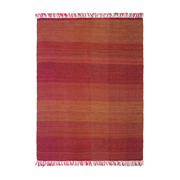 Decke Birami, Rot & Orange & Senfgelb, 60% Leinen & 40% Seide | URBANARA Seidendecken