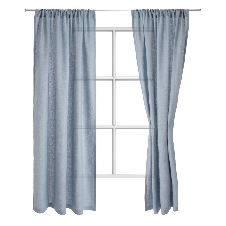 Vorhang Fana, Hellblau, 100% Leinen