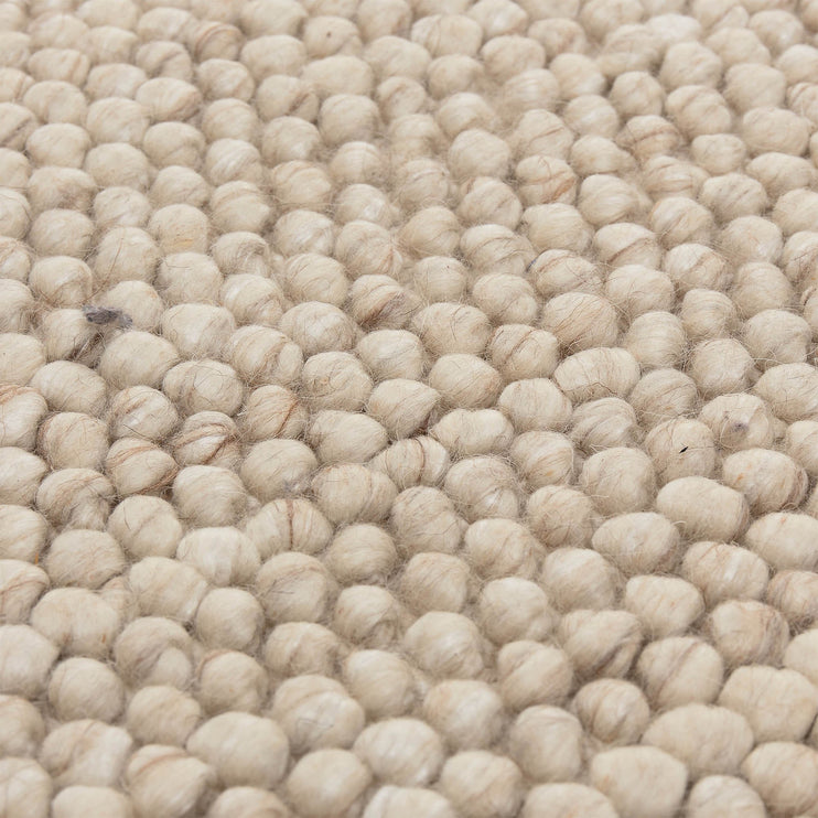 Teppich Ravi Naturweiß, 70% Schurwolle & 30% Viskose & 100% Baumwolle | Hochwertige Wohnaccessoires