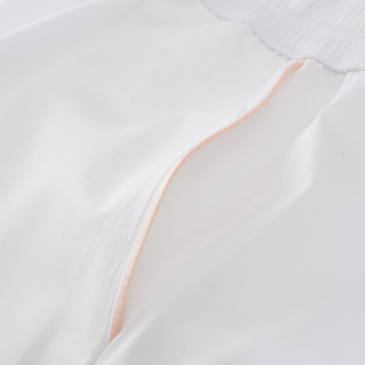 Pyjama Alva, Weiß & Rosa, 100% Bio-Baumwolle | Hochwertige Wohnaccessoires