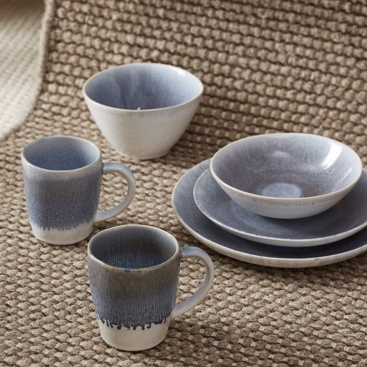 Teller-Set Caima Blaugrau, 100% Keramik | Hochwertige Wohnaccessoires