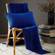 Decke Antua, Ultramarinblau, 100% Baumwolle | URBANARA Baumwolldecken
