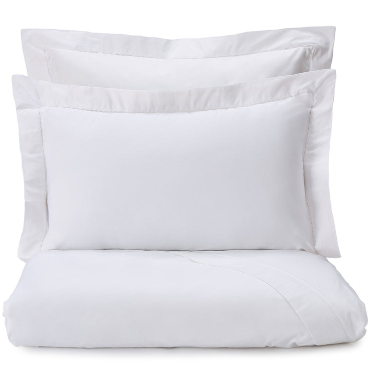 Satin-Bettwäsche Arles Weiß, 100% gekämmte und merzerisierte Baumwolle