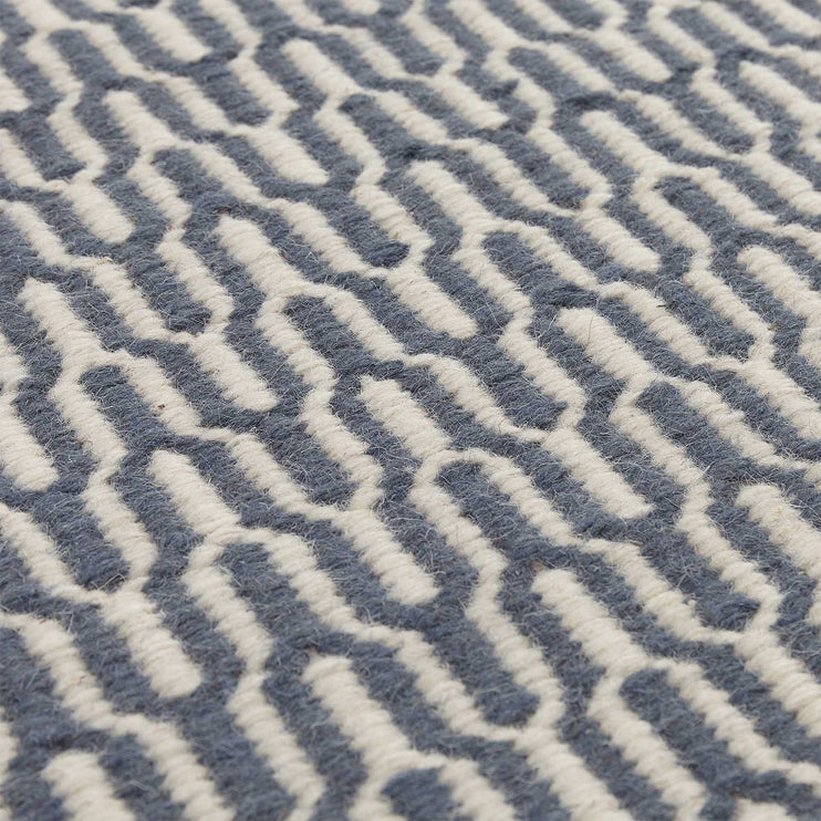 Teppich Overod Graublau & Eierschale, 100% Schurwolle | Hochwertige Wohnaccessoires