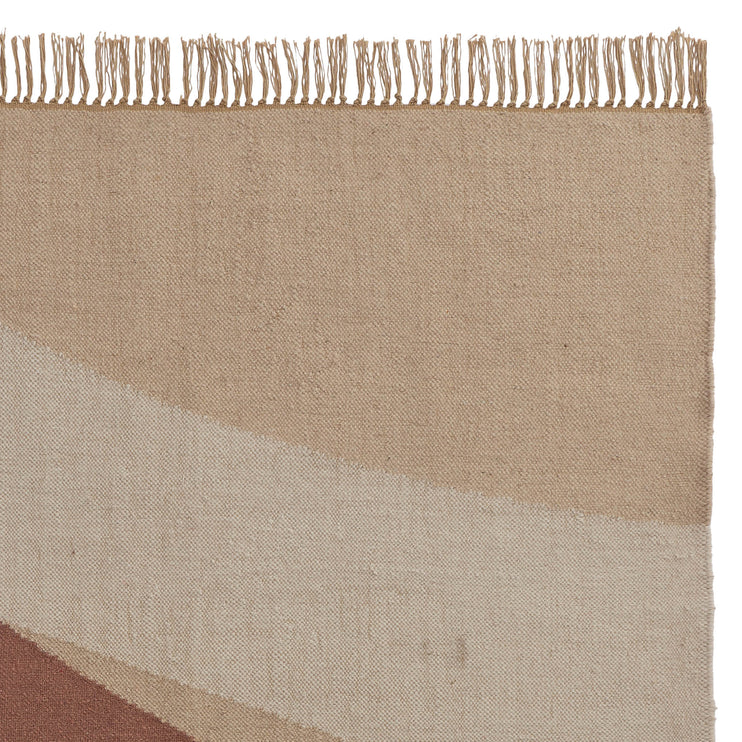 Teppich Pawai, Helles Terrakotta & Stroh & Naturweiß, 100% Wolle | Hochwertige Wohnaccessoires